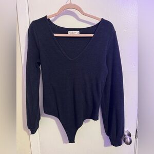 Abercrombie & Fitch Black V-Neck Bodysuit